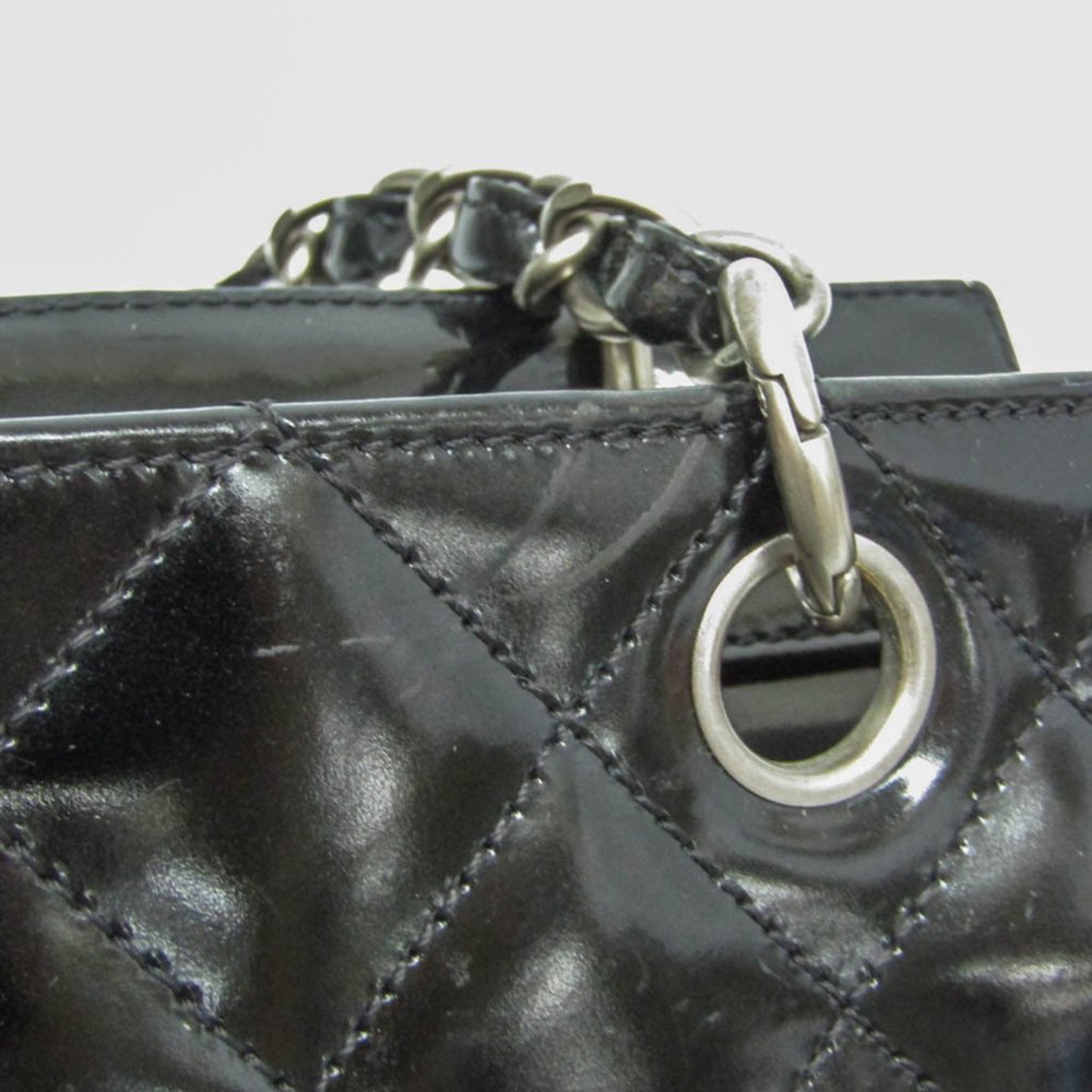 CHANEL Matelasse Chain Handle Patent Leather Handbag Black - Picture 11 of 16